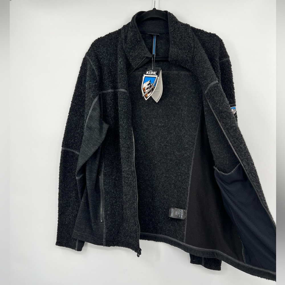 🆕 NWT KÜHL Naturafleece FZ Fleece Jacket Wool Blend Zip Closure Pockets Sz Large - Picture 5 of 14